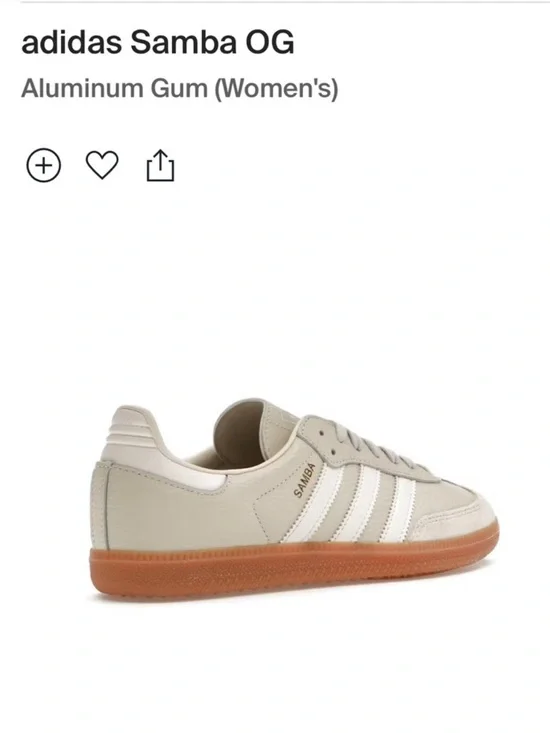 Adidas Samba OG Aluminum Gum Women’s Size 7 – Cream Leather, Gum Sole - Picture 2 of 12